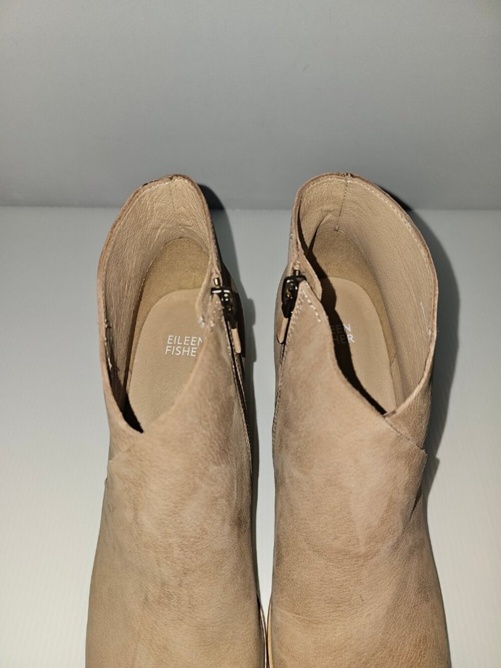 Eileen Fisher Melrose Ankle Bootie Womens 11 Earth Tan Nubuck Block Heel Boot - Picture 9 of 14